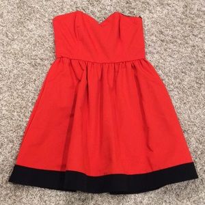 Thread Social Red Black Strapless dress size 8